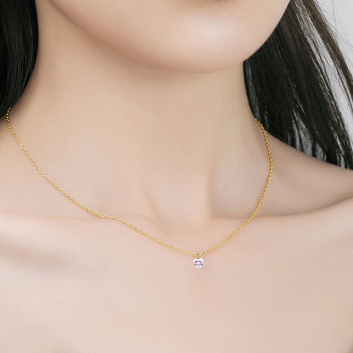 Helmi – Ruususydän Vaaleanpunainen Timanttikaulakoru